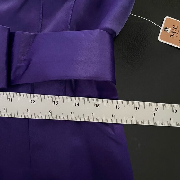 NUE by Shani Satin Sheath Dress Size 12 Elegant Formal Cocktail Party Shaping - Picture 14 of 15
